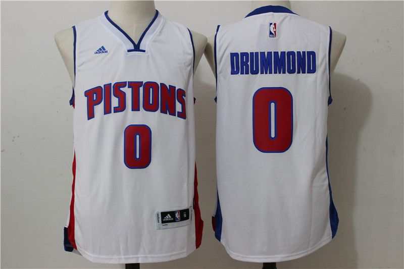Men Detroit Pistons 0 Drummond White Stitched NBA Jersey
